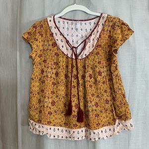 Boho tie front top
